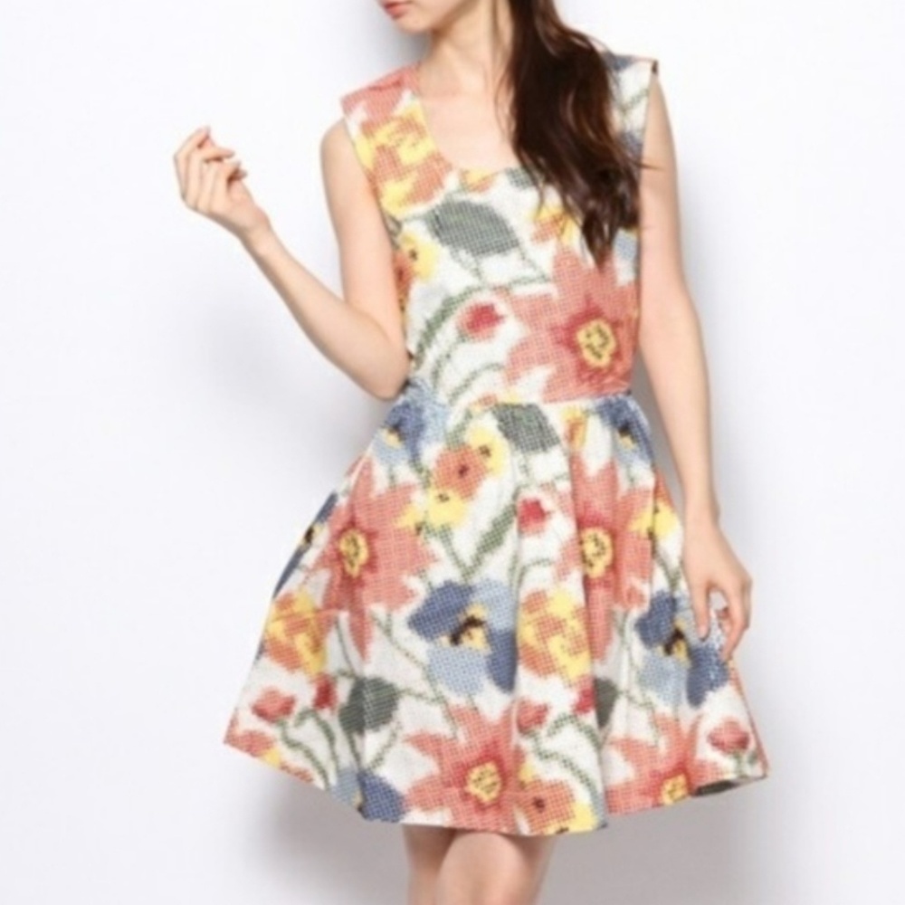 Kate Spade Pixel photo floral dress